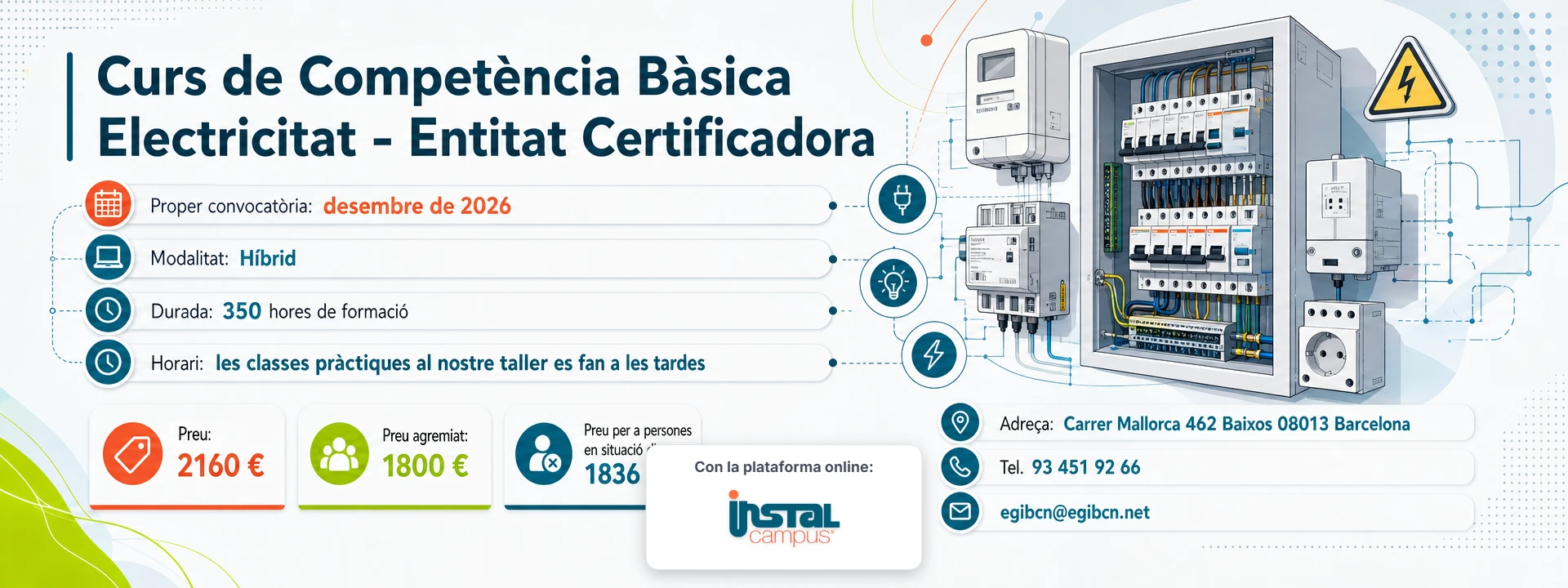 Curs de Competència Bàsica Electricitat - Entitat Certificadora