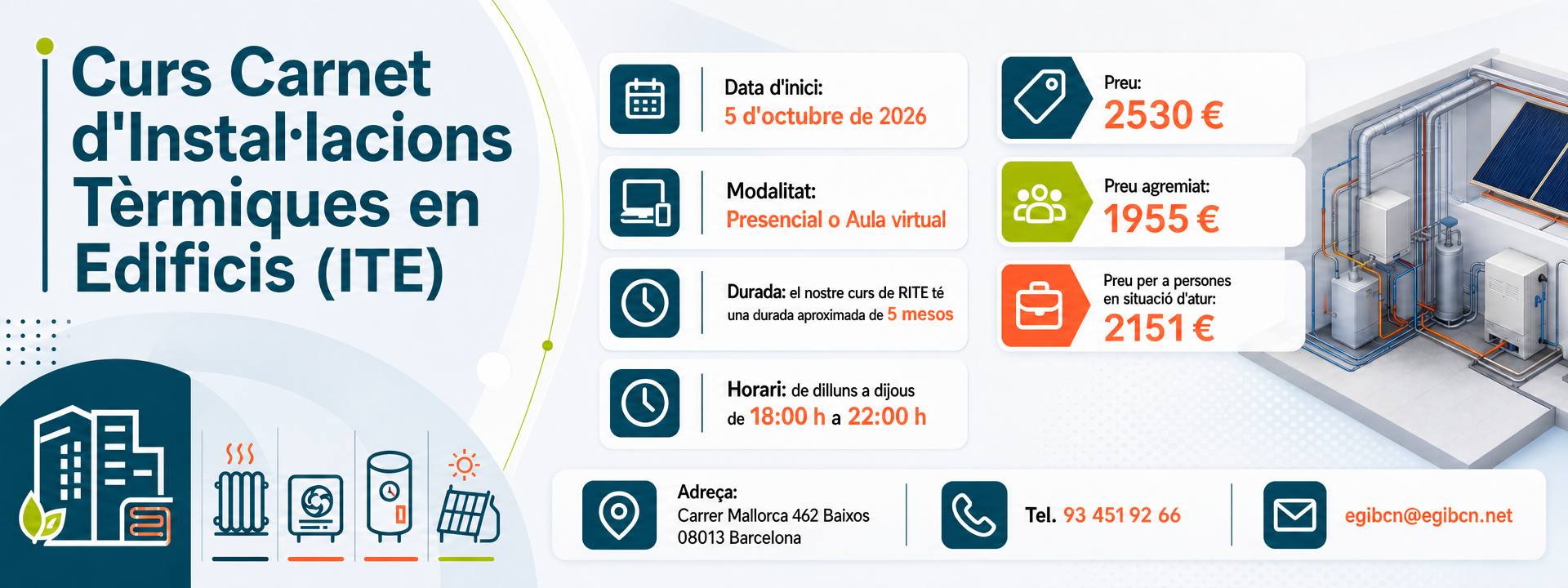 Curs Carnet d'Instal·lacions Tèrmiques en Edificis (ITE)