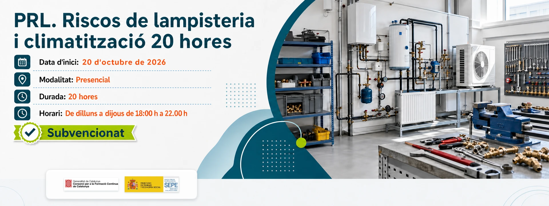 PRL. Riscos de lampisteria i climatització 20 hores
