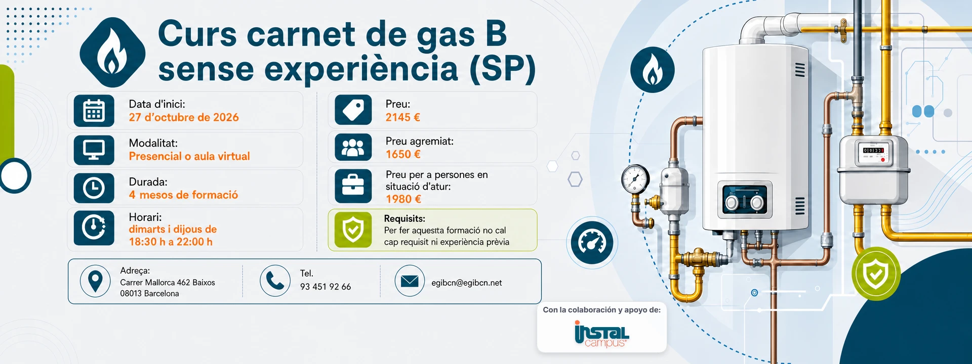 Curs carnet de gas B sense experiència (SP)